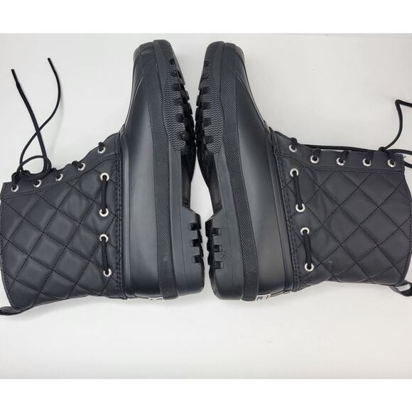 Sperry Gosling Duck Boots Women 9 Black Rubber Quilted Lace Up Rain Snow Winter - Picture 10 of 12